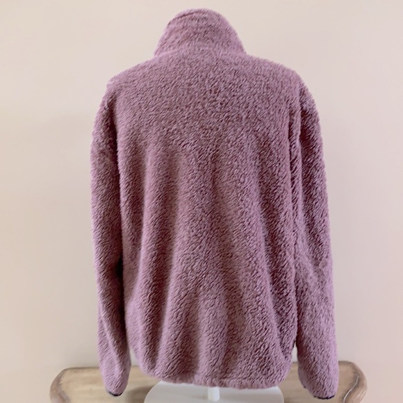 PINK VICTORIA’S SECRET MAUVE SHERPA PULLOVER - Picture 3 of 16